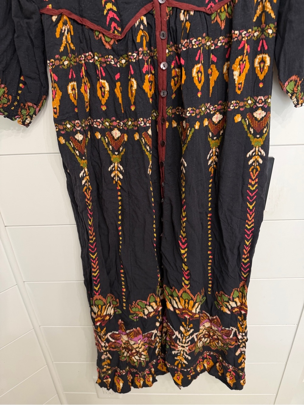Free People Moody Combo Foley Long Sleeve Maxi Dress Size XS 36812 - Picture 11 of 16